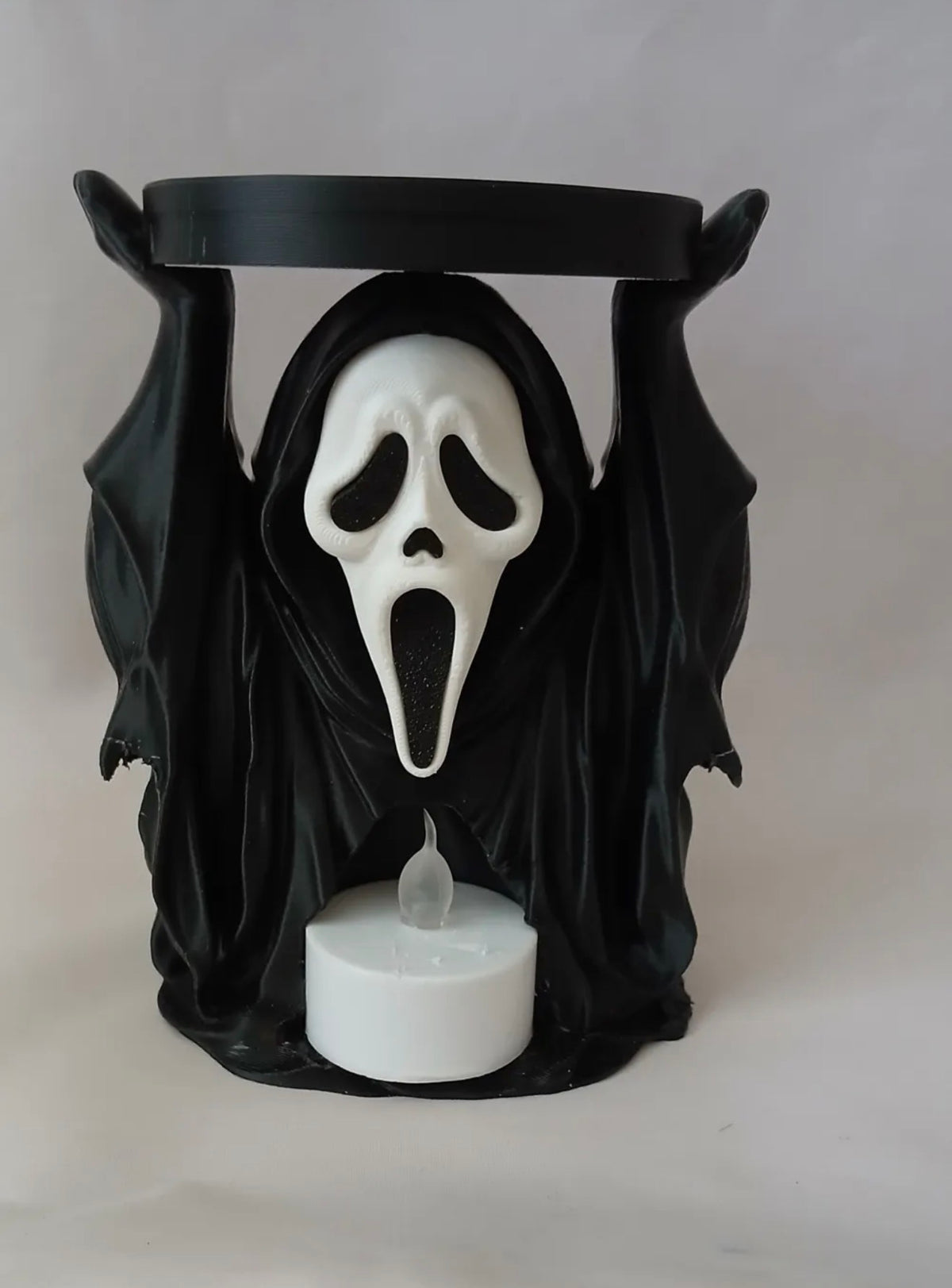 1 wick/ tea light ghost face candle holder