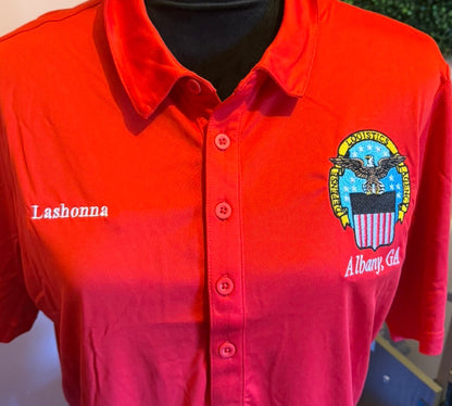 LST550 Sport-Tek® Women's PosiCharge® Competitor™ Polo plus embroidery design
