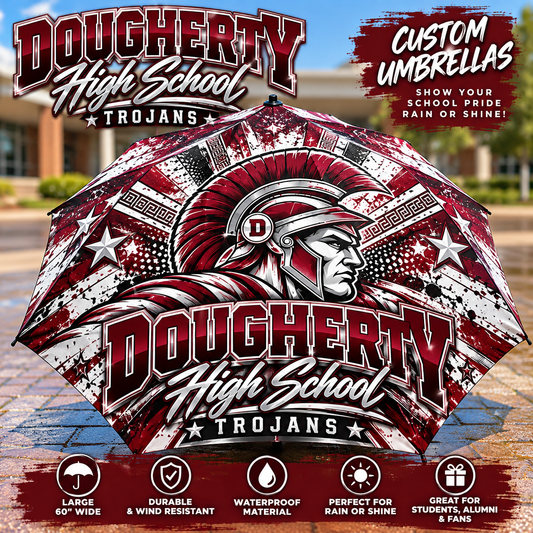 Dougherty high school Trojans custom umbrella