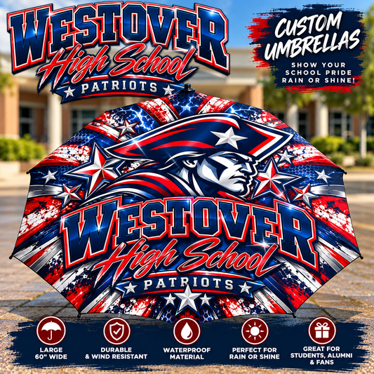 Custom Westover high school patriots umbrella