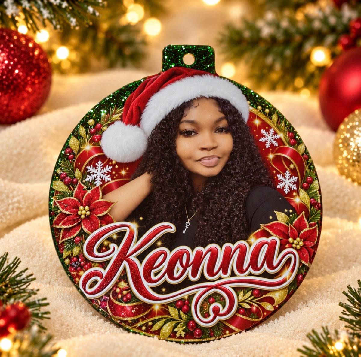 Custom photo acrylic uv printed Christmas ornament