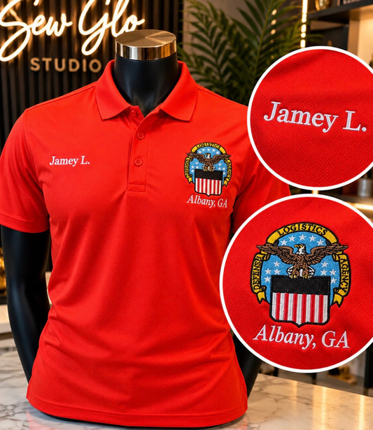 Polo shirt embroidery (customer provided.)