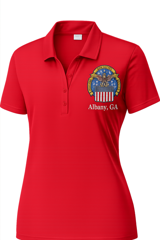 LST550 Sport-Tek® Women's PosiCharge® Competitor™ Polo plus embroidery design